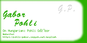 gabor pohli business card